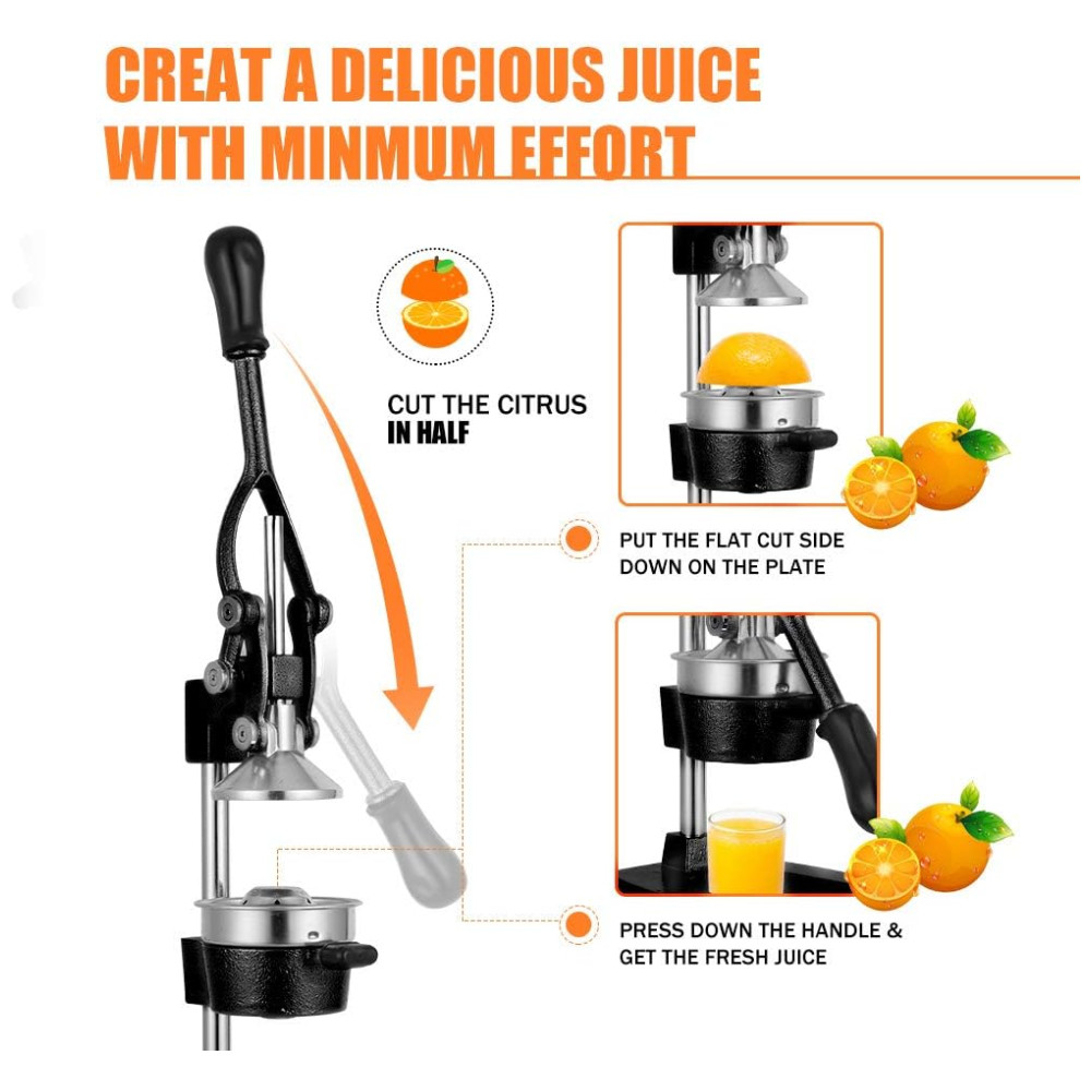 Gowintech Espremedor Manual Profissional Aço Inoxidável Preto - Imagem 5