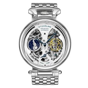Relógio Masculino Stuhrling Imperador 4003 Automático 46mm Prata