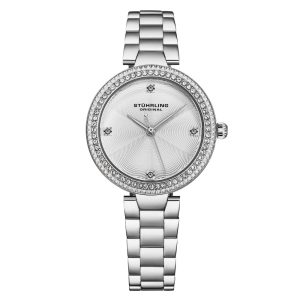 Relgio Stuhrling Brilliance 4043 com pulseira e mostrador prateados de 32mm