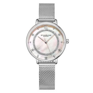 Relógio Feminino Stuhrling Symphony 3993 Quartzo 34mm Prata Clássico