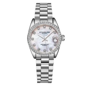 Relgio Stuhrling Lineage 3936 31mm com Mostrador Prateado e Pulseira de Ao Inoxidvel Prateado