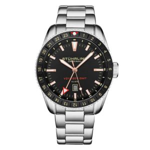Relógio Masculino Stuhrling GMT 4017.1 Quartzo 42mm Prata