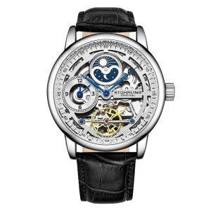 Relógio Masculino Stuhrling Esqueleto 3917 Automático 43mm Prata
