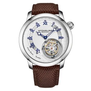 Relgio Stuhrling Eclipse 390 Edio Limitada 43mm Turbilho Mostrador Branco