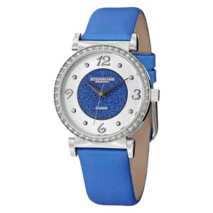 Relógio Astra 711 Clássico 34mm Mostrador Azul e Pulseira de Couro Azul com Fivela Tang em Prata - Stuhrling.