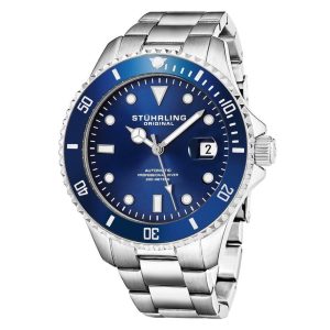 Relógio Masculino Stuhrling Regata 792 Automático 42mm Prata e Azul