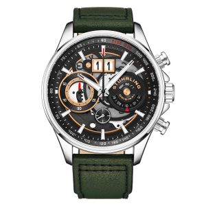 Relógio Masculino Stuhrling Ace Aviator 923 Quartzo 45mm com Cronográfo Verde