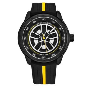 Relógio Masculino Stuhrling Aviador 984 Quartzo 44mm Preto e Amarelo