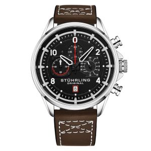 Relógio Masculino Stuhrling Aviador 929 Quartzo 45mm Marrom