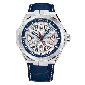 Relógio Masculino Stuhrling Gio 379 Automático 41mm Azul