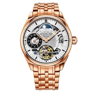 Relógio Masculino Stuhrling Presidia 943B Automático 42mm Ouro Rosa