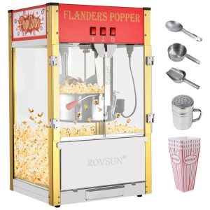 Máquina de Pipoca Comercial de Bancada ROVSUN Chaleira de 056g e Colher de Aço Inox para Pipocas Deliciosas