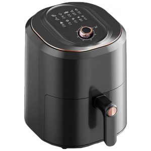 Fritadeira Elétrica Air Fryer Fangflower 7 5L Preta Timer Controle Temperatura Cesto Antiaderrente Lava-Louças 1400W Compacta 110V