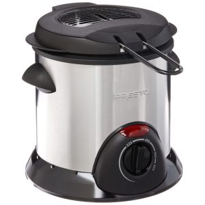 Fritadeira Elétrica á Óleo 1L com Termostato Ajustável e Luz Indicadora 110V 1000W Presto Prata