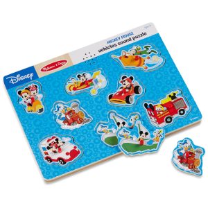 Quebra Cabeça Infantil Tema Disney Mickey Mouse e Amigos com 8 Peças para Crianças Acima de 2 Anos Melissa & Doug