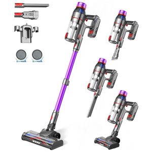 Aspirador de Pó Sem Fio Cuzmok 550W - Alta Potência com Filtro HEPA 50min de Autonomia Leve e Sem Embaraços Bateria Destacável para Limpeza de Pêlo