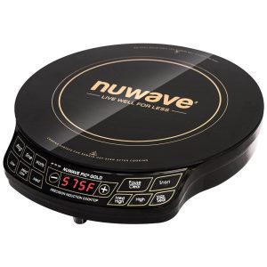 Cooktop de Indução Portátil com Grande Bobina de Aquecimento 3 Níveis de Potência e Superfície Cozimento de 30 cm 110V 1500W Nuwave Preto