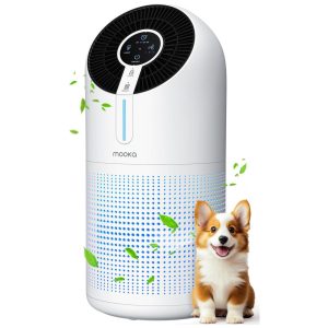 Purificador de Ar para Ambientes até 100m² com Filtro H13 HEPA 4 Modos de Luz Noturna e Temporizador 110V MOOKA M02 Branco