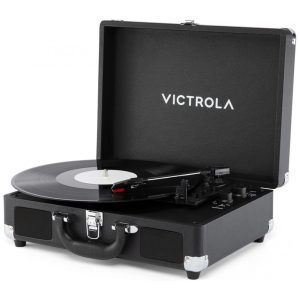Victrola Journey II 2025 Model Bluetooth Suitcase Record Player com Alto-falantes Estéreo Integrados com Graves Aprimorados Toca-discos de 3 Velocida