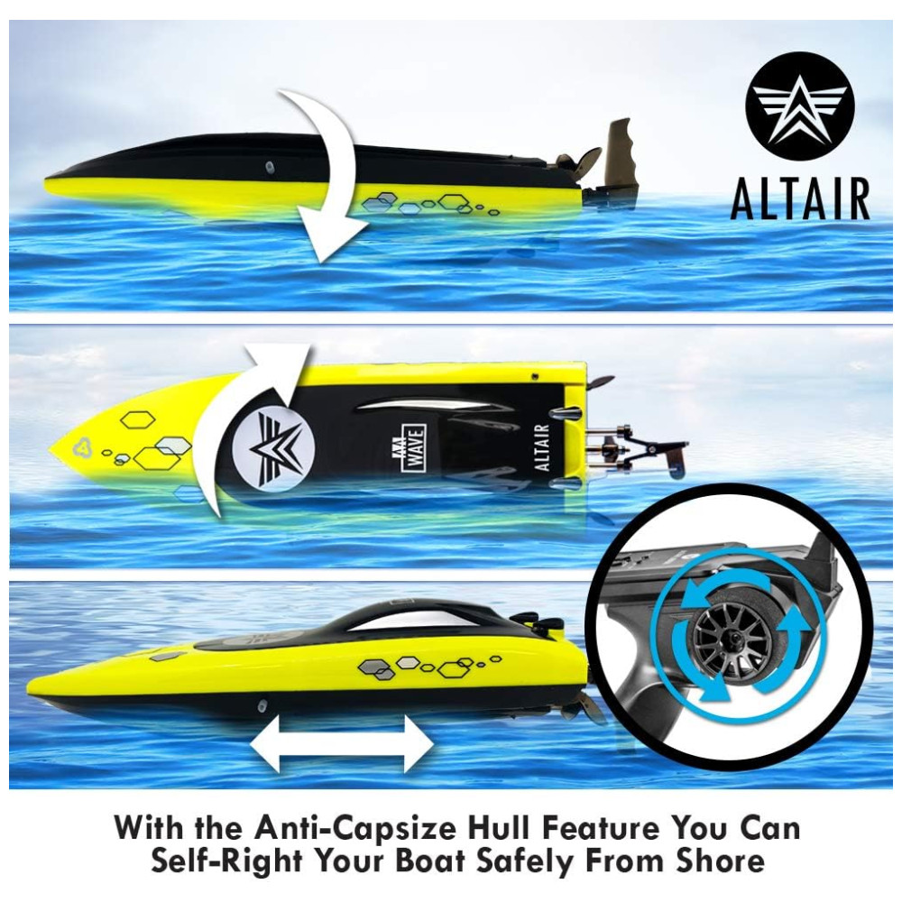 Barco de Controle Remoto para Adultos até 23km por hora Recarregável ALTAIR AERIAL Amarelo - Imagem 4