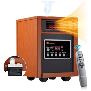 Aquecedor Elétrico com Umidificador e Ventilador de Oscilação 1500W 110V Dr Infrared Heater DR998 Marrom e Preto