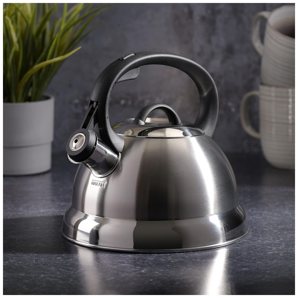 Chaleira 1.5L com Apito e Cabo ergonômico Aço Inoxidável MR. COFFEE 91407.02 Prateado - Imagem 3