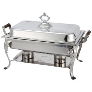 Rechaud Retangular 8 L em Aço Inoxidável com 2 Queimadores Winco