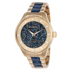 Relógio Feminino Angel Invicta 24662 Ouro Rosa e Azul