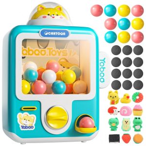 Máquina de Garra Azul Skirfy – Mini Arcade Infantil com 12 Brinquedos Ovos‑Surpresa Luzes e Música