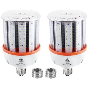 Lâmpada LED Corn 80W CA New Sunshine (2 un) 12.000 lúmens 5000K daylight base E26/E39 super brilhante para galpão garagem fábrica e área externa.