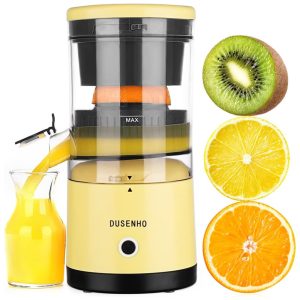 Centrifuga de Frutas Portátil Recarregável com USB e Escova de Limpeza DUSENHO 110V Amarela