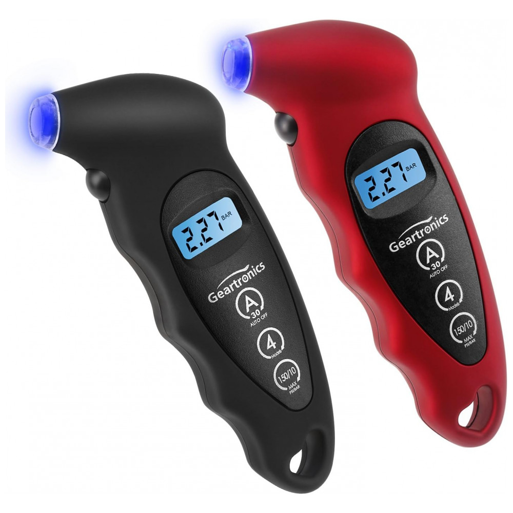 Medidor Digital de Pressão de Pneus 150 PSI com 4 Configurações e Tela LCD com Iluminação para Carros, Motos e Bicicletas, Empunhadura Antiderrapante,Geartronics - Imagem 8