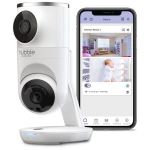 Babá Eletrônica com Câmera Dupla Inteligente e Rastreamento WiFi Controle e Monitore Via APP HUBBLE CONNECTED Branco