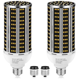 Lâmpada de Milho LED 100W 2 unidades Luz Branca Quente 3000K Equivalente a 1000W Base Média E26/E39 14200LM para Áreas AmplasYANYCN