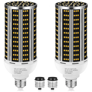Lâmpada de Milho LED 100W 2 unidades, Luz Branca Quente 3000K Equivalente a 1000W, Base Média E26/E39, 14200LM, para Áreas Amplas,YANYCN