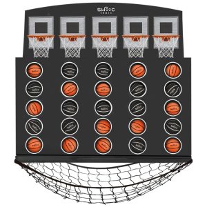 Mini Jogo de Basquete com 5 Cestas Montada na Parede para Escritórios SWOOC Games