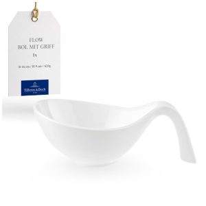 Bowl 600mL com Alça Estilo Contemporâneo Material de Porcelana e Formato Curvo Villeroy Boch Branco