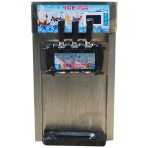 Máquina de Sorvete Profissional em Aço Inoxidável 4.5L por Hora com 3 Bicos 110V 1200W INTBUYING Prata