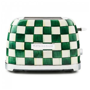 Torradeira 2 fatias MacKenzie-Childs Cherry Check verde e branca aço inox 850W 110V