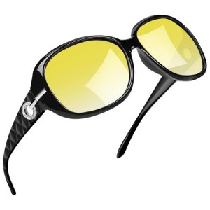 Óculos de Sol Feminino com Proteção UV Joopin A15 Preto e Amarelo