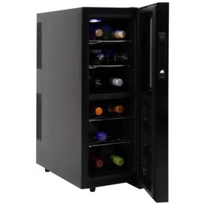 Koolatron Urban Series Refrigerador de Vinhos 12 Garrafas Dual Zone Refrigerador Termoelétrico de Vinho Adega de Vinho Independente para Vinho Tinto