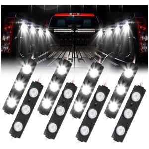 Luz LED Automotiva Decorativa Interna Externa 8 Peças à Prova Dágua Marcador Lateral