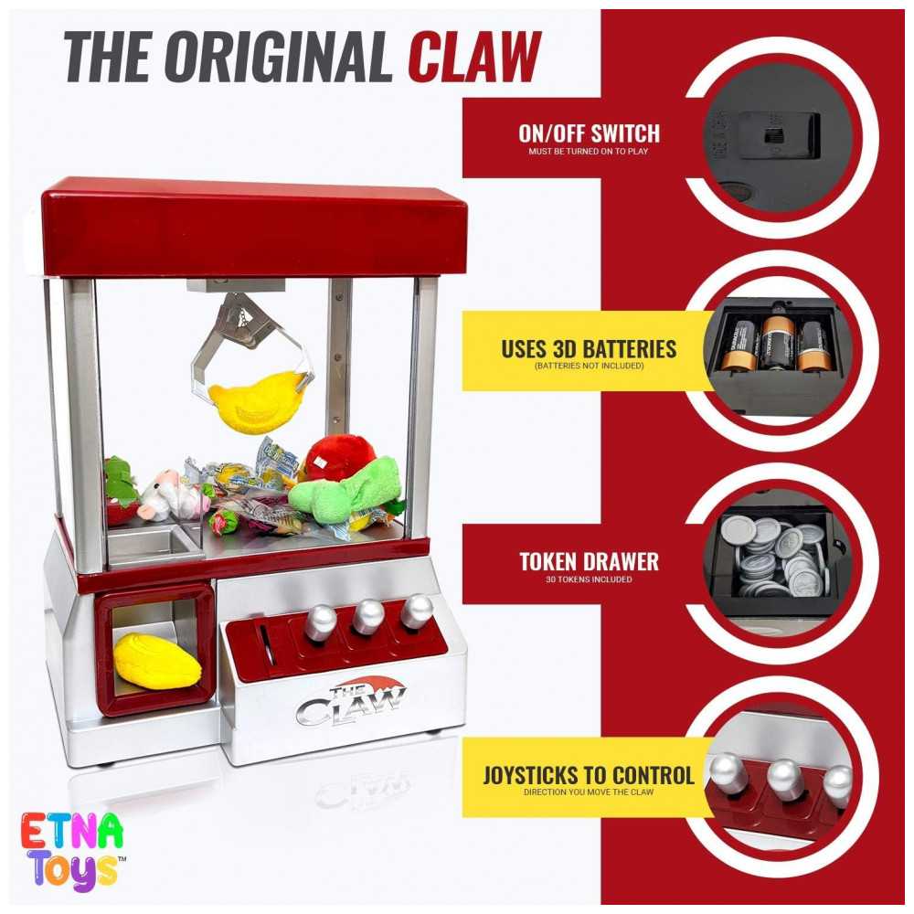Máquina de Garra Etna Mini Arcade Eletrônica com Música, Luzes e Dispenser de Doces e Brinquedos - Imagem 2