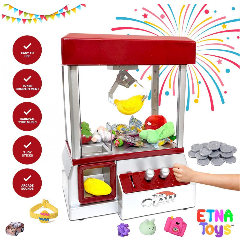 Máquina de Garra Etna Mini Arcade Eletrônica com Música, Luzes e Dispenser de Doces e Brinquedos - Imagem 7