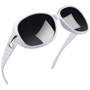 Óculos de Sol Feminino com Proteção UV Joopin A11 Branco e Preto