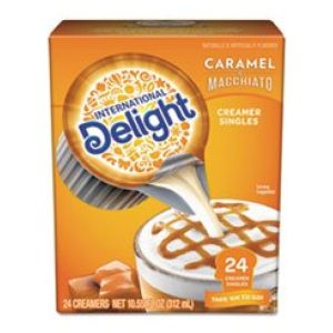 Creme para Café Não Lácteo Aromatizado Macchiato com Caramelo 24 Unidades Delight DEAN FOODS