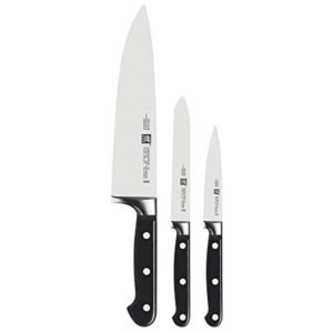 Kit de Facas Profissionais ZWILLING Professional S 3 Peças Lâminas Afiadas a Laser em Aço Alemão Fabricado na Própria Fábrica Seguro para Uso
