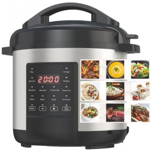 Panela Eletrônica Multiuso EMB Ironblade 7 em 1 capacidade de 6 Litros 1000W em Aço Inoxidável - Panela de Pressão Programável Forno