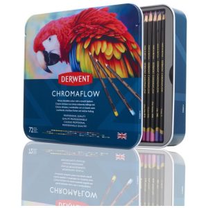 Kit Lápis de Cor Profissional com Estojo 72 peças Derwent 2306014 Preto