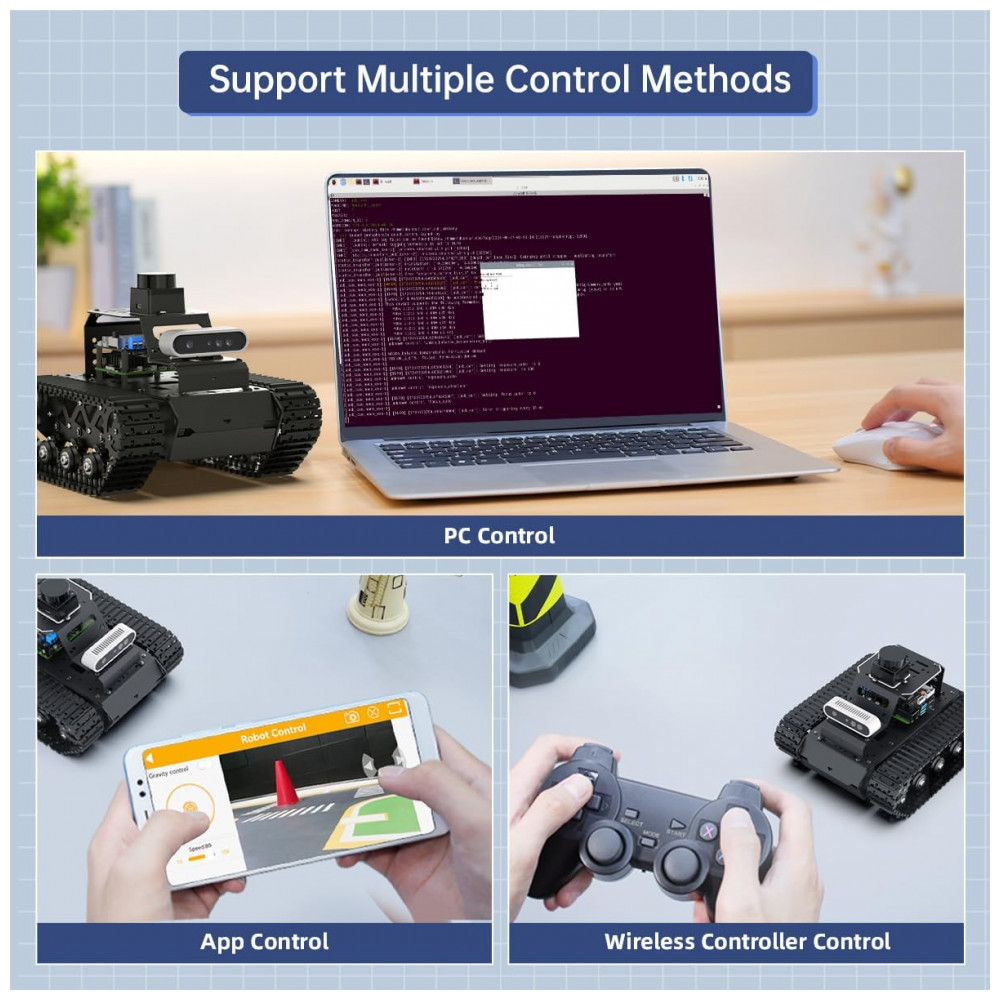 Hiwonder MentorPi M1 – Robô Educacional com Chassi Mecanum, ROS2 e Suporte a ChatGPT – Kit Avançado com Câmera 3D, Lidar TOF e Navegação Autônoma - Imagem 5